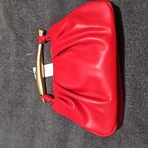 BEAUTIFUL ANTHROPOLOGIE RED LEATHER BAG. So Beautiful and Vibrant!